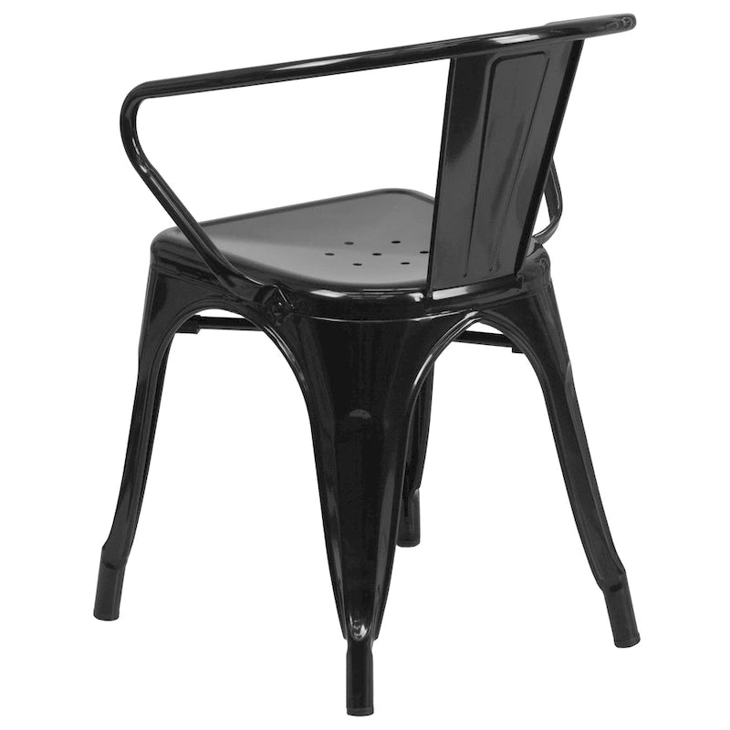 Chaise d'intérieur/extérieur en métal avec accoudoirs