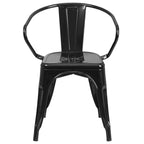 Chaise d'intérieur/extérieur en métal avec accoudoirs