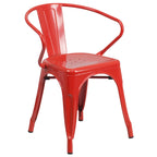 Chaise d'intérieur/extérieur en métal avec accoudoirs