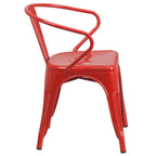 Chaise d'intérieur/extérieur en métal avec accoudoirs