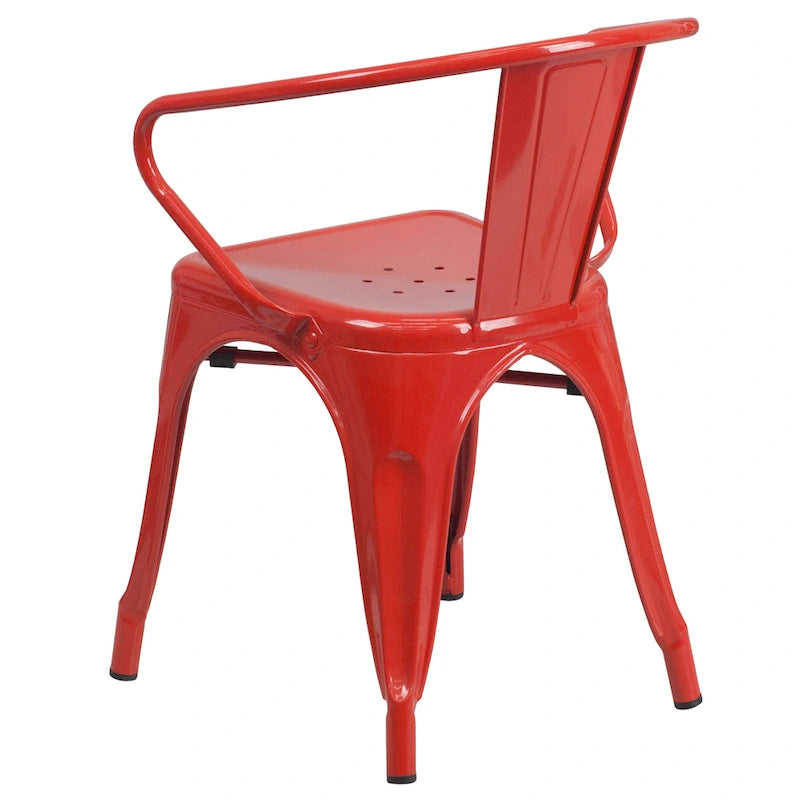 Chaise d'intérieur/extérieur en métal avec accoudoirs