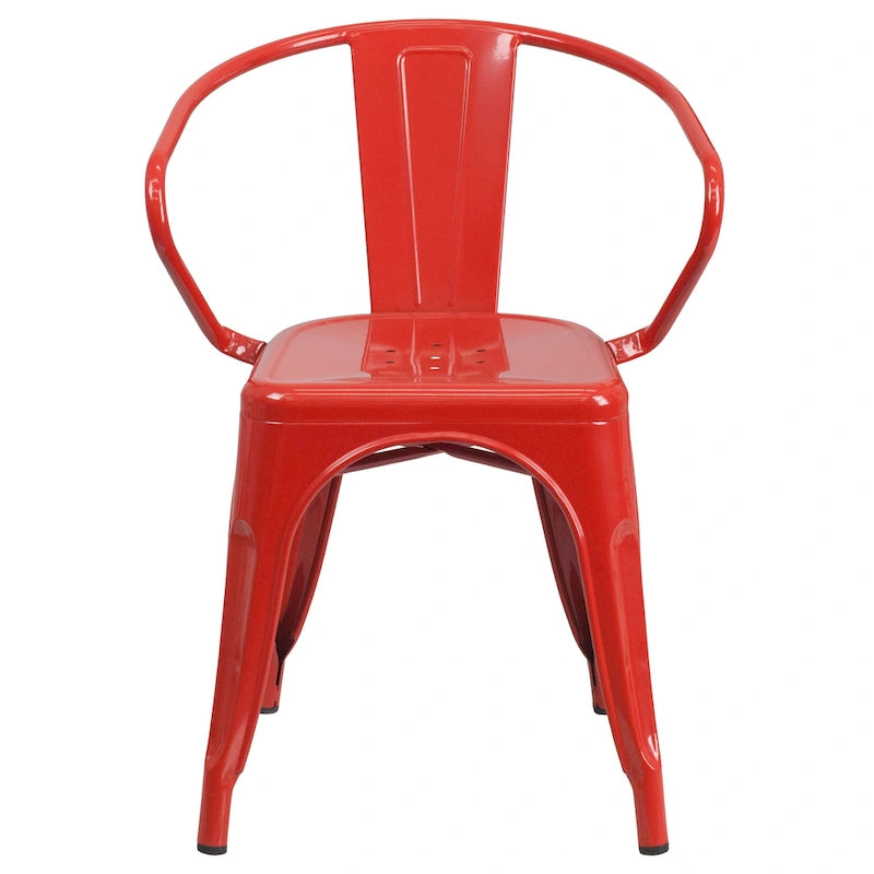 Chaise d'intérieur/extérieur en métal avec accoudoirs