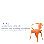 Chaise d'intérieur/extérieur en métal avec accoudoirs