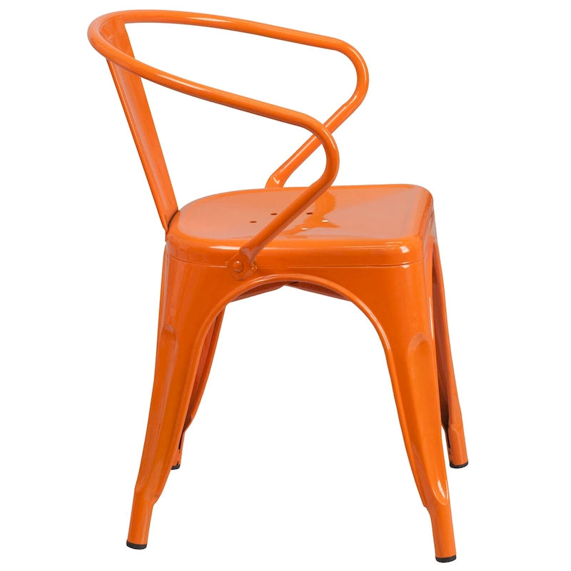 Chaise d'intérieur/extérieur en métal avec accoudoirs