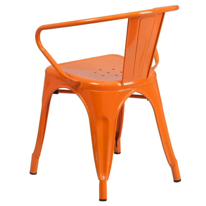 Chaise d'intérieur/extérieur en métal avec accoudoirs