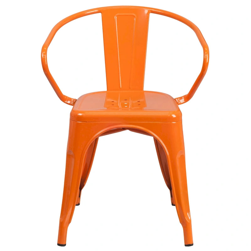 Chaise d'intérieur/extérieur en métal avec accoudoirs