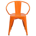 Chaise d'intérieur/extérieur en métal avec accoudoirs
