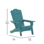Ensemble de 2 chaises Adirondack commerciales tout temps avec porte-gobelets