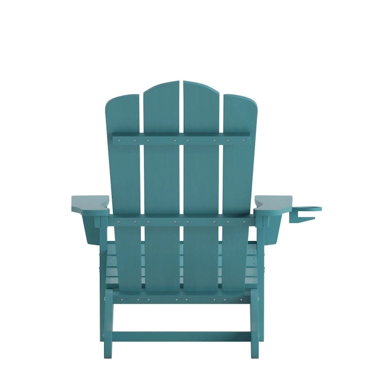 Ensemble de 2 chaises Adirondack commerciales tout temps avec porte-gobelets