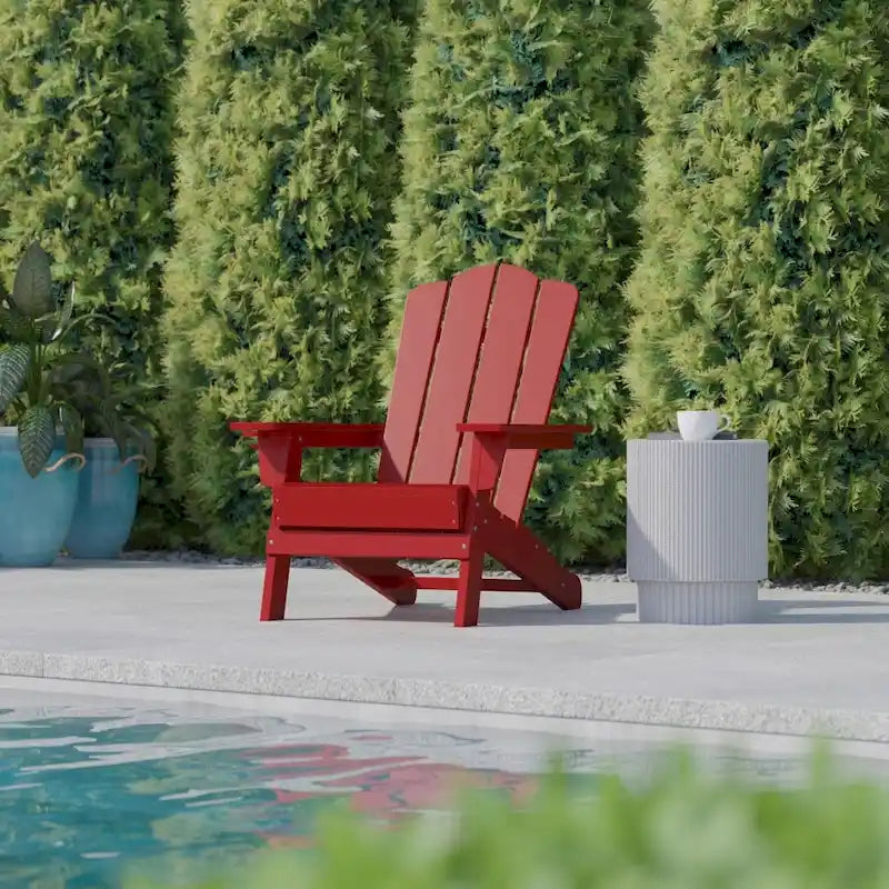 Ensemble de 2 chaises Adirondack commerciales tout temps avec porte-gobelets