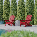Ensemble de 2 chaises Adirondack commerciales tout temps avec porte-gobelets