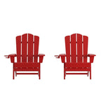 Ensemble de 2 chaises Adirondack commerciales tout temps avec porte-gobelets