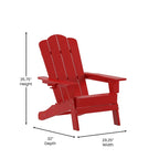 Ensemble de 2 chaises Adirondack commerciales tout temps avec porte-gobelets