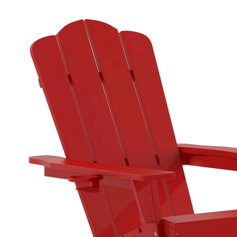 Ensemble de 2 chaises Adirondack commerciales tout temps avec porte-gobelets
