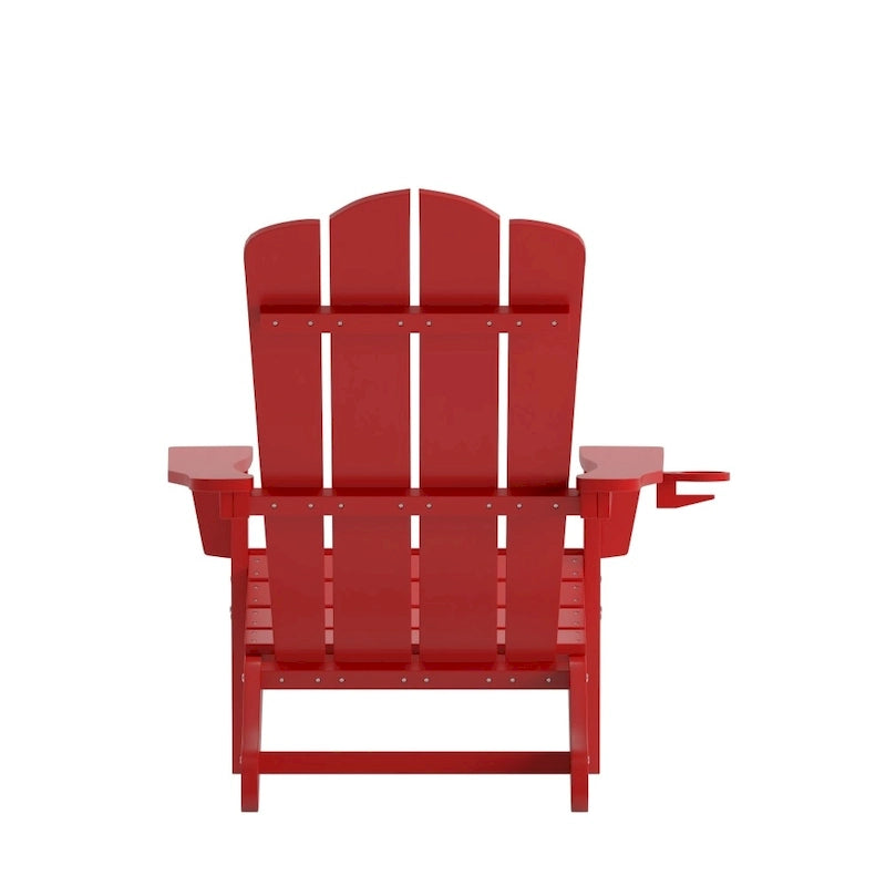 Ensemble de 2 chaises Adirondack commerciales tout temps avec porte-gobelets