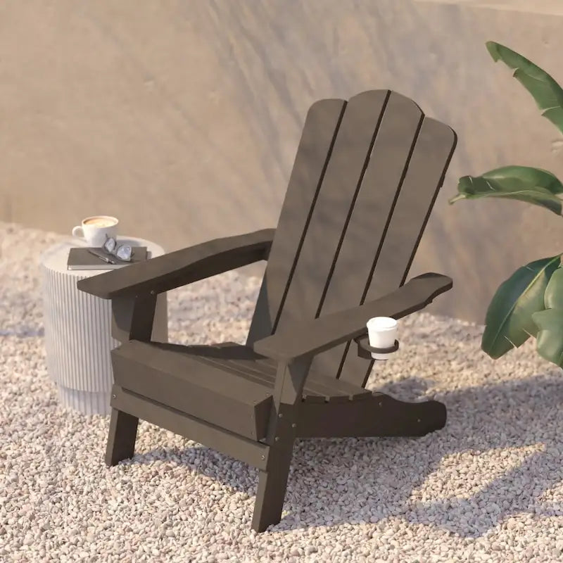 Ensemble de 2 chaises Adirondack commerciales tout temps avec porte-gobelets