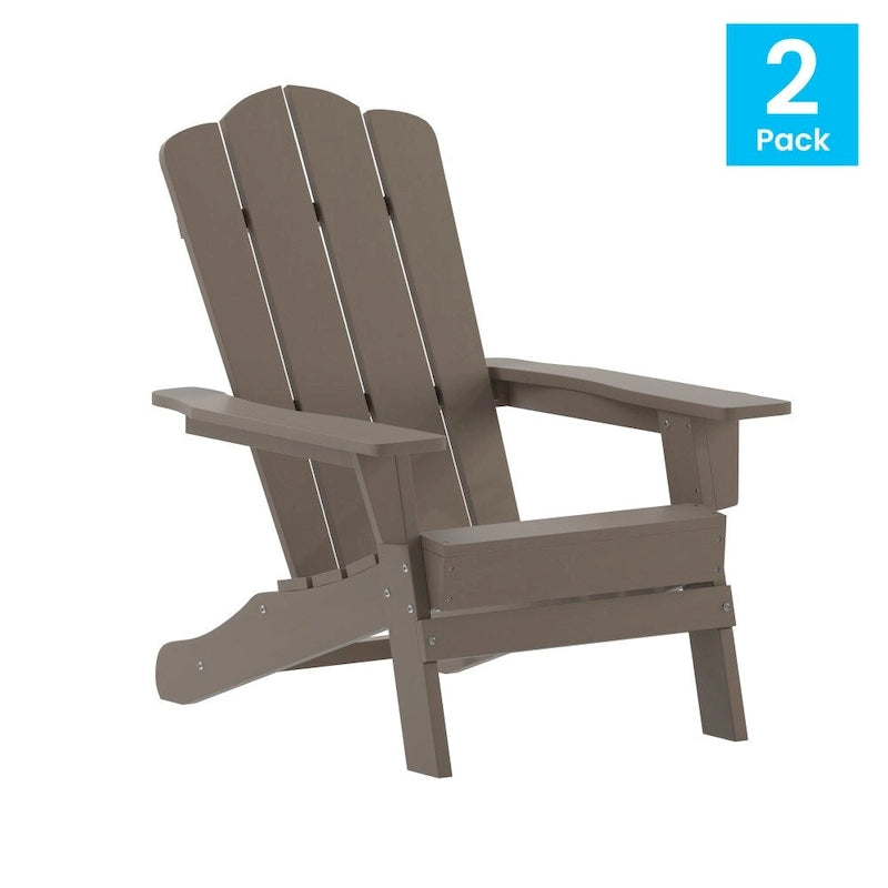 Ensemble de 2 chaises Adirondack commerciales tout temps avec porte-gobelets