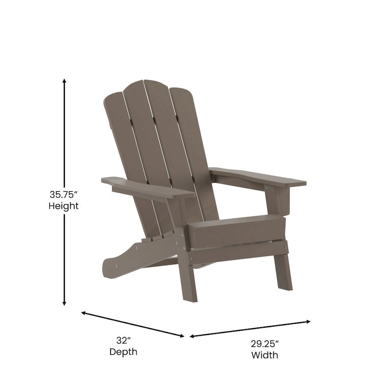 Ensemble de 2 chaises Adirondack commerciales tout temps avec porte-gobelets