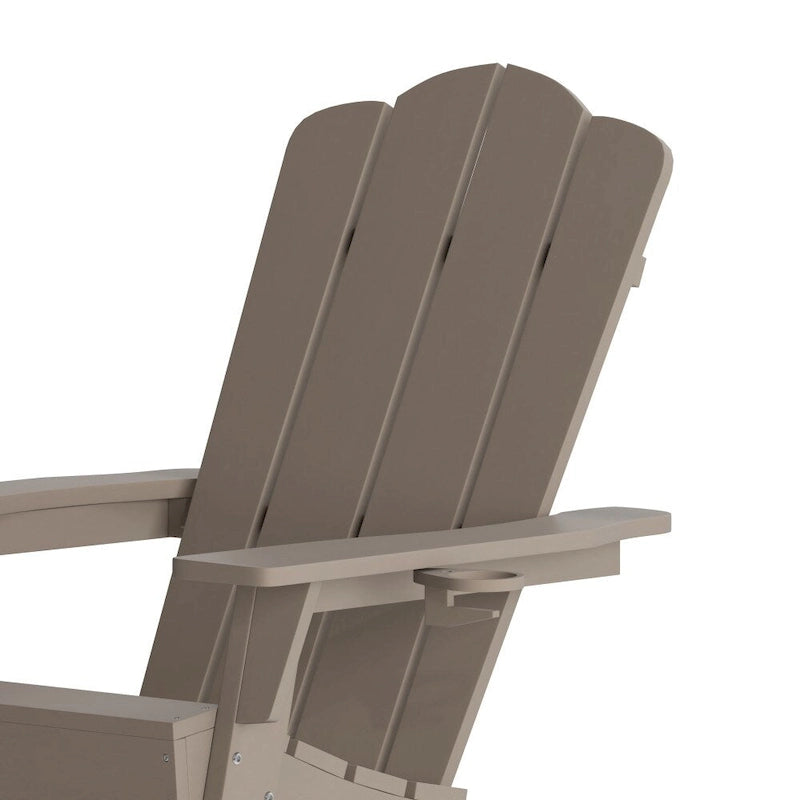 Ensemble de 2 chaises Adirondack commerciales tout temps avec porte-gobelets