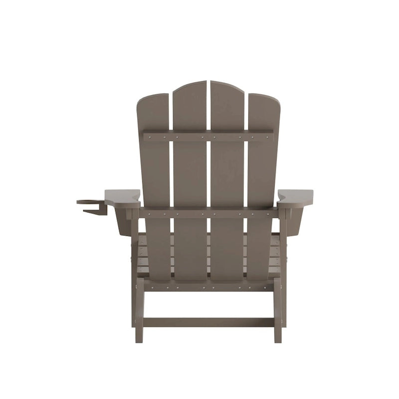 Ensemble de 2 chaises Adirondack commerciales tout temps avec porte-gobelets