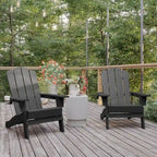 Ensemble de 2 chaises Adirondack commerciales tout temps avec porte-gobelets