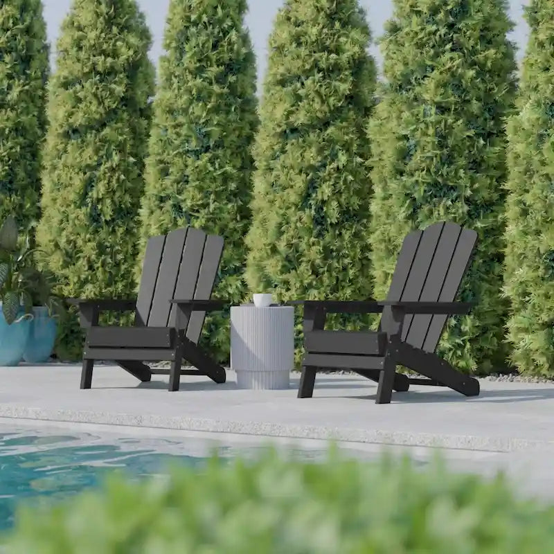 Ensemble de 2 chaises Adirondack commerciales tout temps avec porte-gobelets