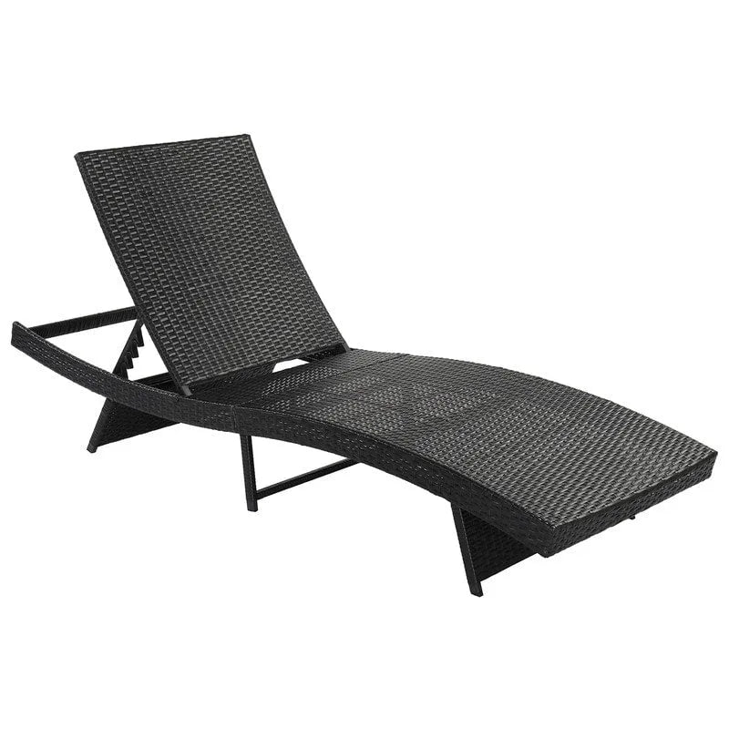Chaise longue de jardin en osier avec coussin