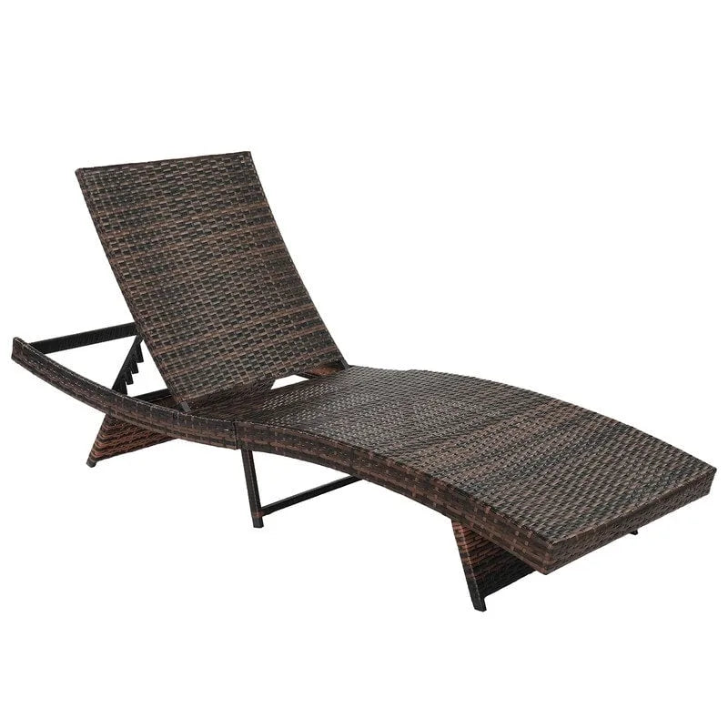 Chaise longue de jardin en osier avec coussin