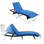 Chaise longue de jardin en osier avec coussin