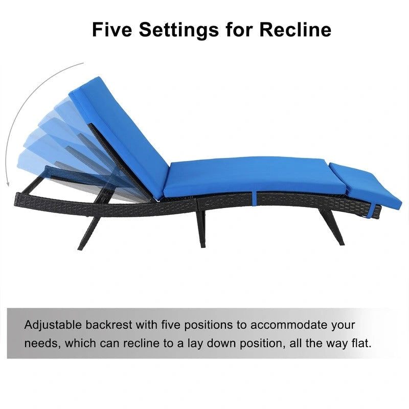 Chaise longue de jardin en osier avec coussin