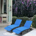 Chaise longue de jardin en osier avec coussin