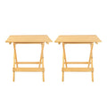Ensemble de 2 tables d'appoint pliantes et portables en bois massif - 45,7 cm (L) x 34,9 cm (P) x 45,7 cm (H)