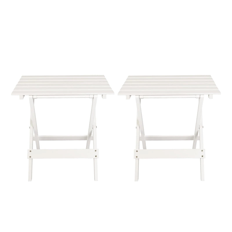 Ensemble de 2 tables d'appoint pliantes et portables en bois massif - 45,7 cm (L) x 34,9 cm (P) x 45,7 cm (H)