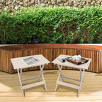 Ensemble de 2 tables d'appoint pliantes et portables en bois massif - 45,7 cm (L) x 34,9 cm (P) x 45,7 cm (H)