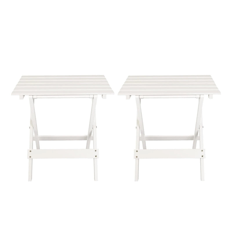 Ensemble de 2 tables d'appoint pliantes et portables en bois massif - 45,7 cm (L) x 34,9 cm (P) x 45,7 cm (H)
