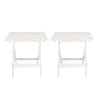 Ensemble de 2 tables d'appoint pliantes et portables en bois massif - 45,7 cm (L) x 34,9 cm (P) x 45,7 cm (H)