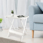 Ensemble de 2 tables d'appoint pliantes et portables en bois massif - 45,7 cm (L) x 34,9 cm (P) x 45,7 cm (H)