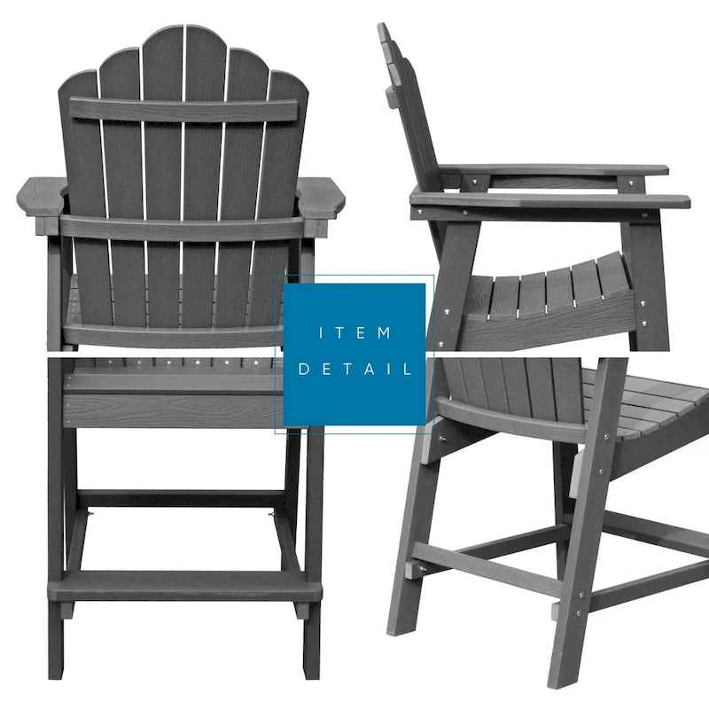 Tabouret de bar Adirondack haut d'extérieur (1 pièce)