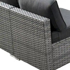 Ensemble de mobilier de patio HOOOWOOO en rotin gris 10 pièces avec foyer