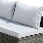 Ensemble de mobilier de patio HOOOWOOO en rotin gris 10 pièces avec foyer