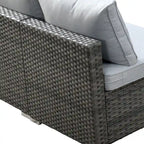 Ensemble de mobilier de patio HOOOWOOO en rotin gris 10 pièces avec foyer