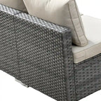 Ensemble de mobilier de patio HOOOWOOO en rotin gris 10 pièces avec foyer