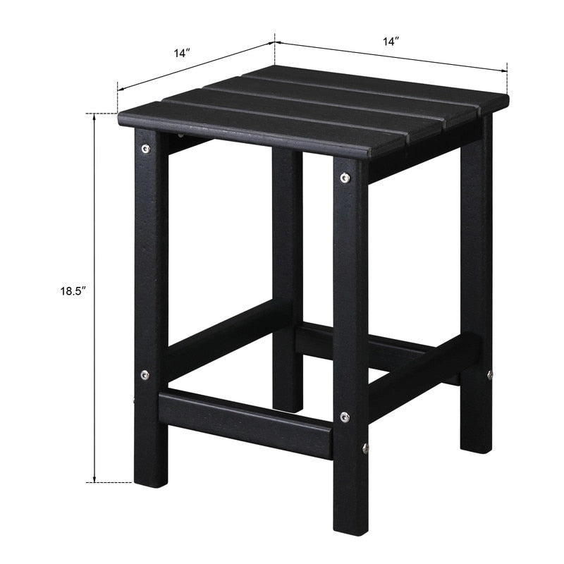 Table d'appoint carrée 14 en polyéthylène haute densité pour extérieur