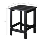 Table d'appoint carrée 14 en polyéthylène haute densité pour extérieur