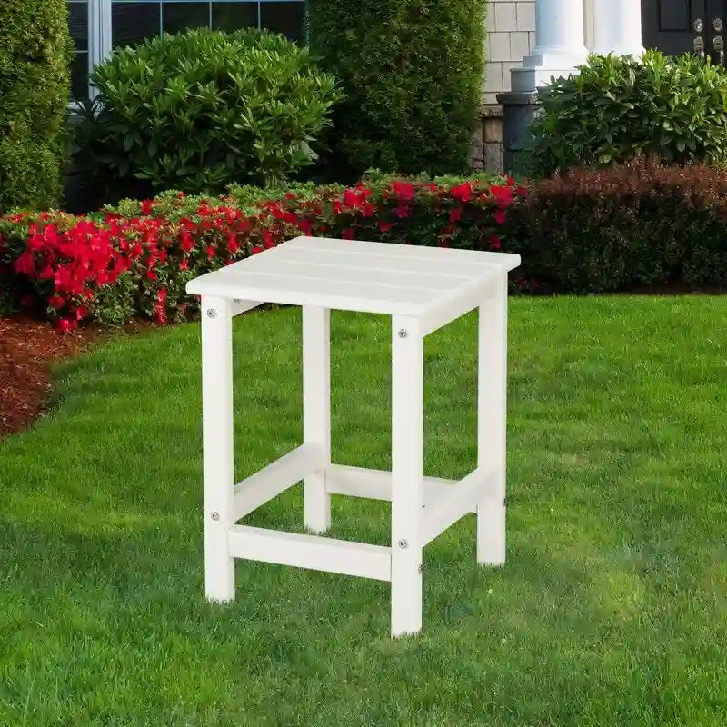 Table d'appoint carrée 14 en polyéthylène haute densité pour extérieur