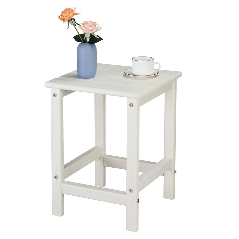 Table d'appoint carrée 14 en polyéthylène haute densité pour extérieur