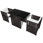 Ensemble bistro de jardin vidaXL 3 pièces, chaise en résine tressée avec coussins