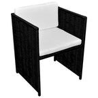 Ensemble bistro de jardin vidaXL 3 pièces, chaise en résine tressée avec coussins