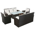 Ensemble de mobilier de patio vidaXL, canapé d'angle avec table en rotin - 120 x 70 x 66 cm