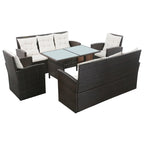 Ensemble de mobilier de patio vidaXL, canapé d'angle avec table en rotin - 120 x 70 x 66 cm